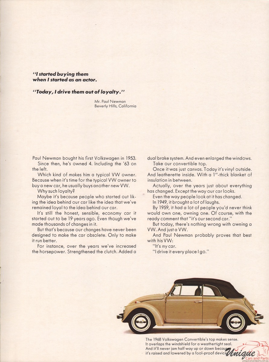 1968 Volkswagen Full Line Brochure Page 3